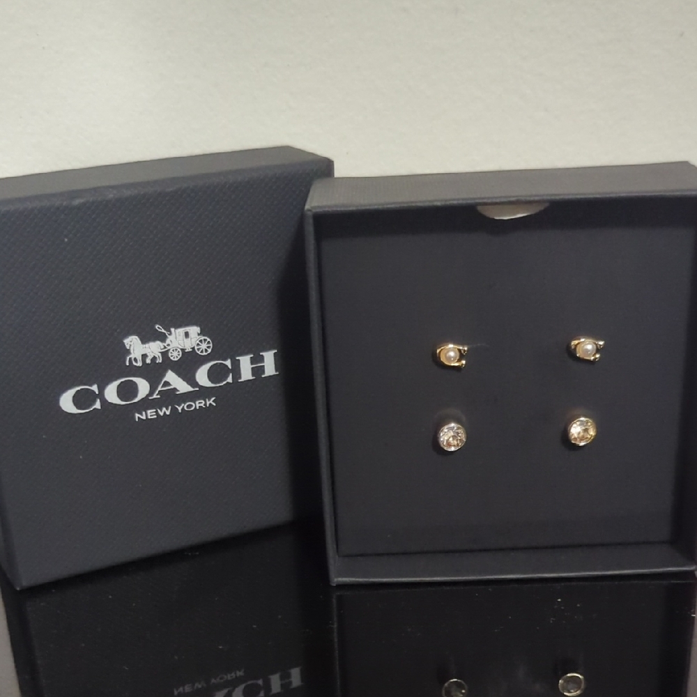 Coach Gold-Tone Stud Earrings Set